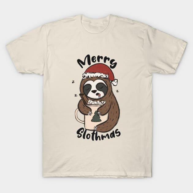 Merry Slothmas T-Shirt by Nessanya